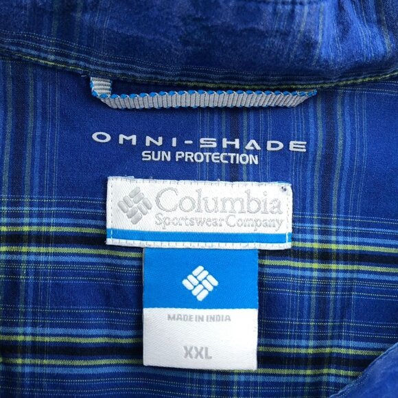 2 Columbia Mens Shirt XXL Lot Of Two Short Sleeve Plaid Omni-Shade Activewear - Picture 2 of 16